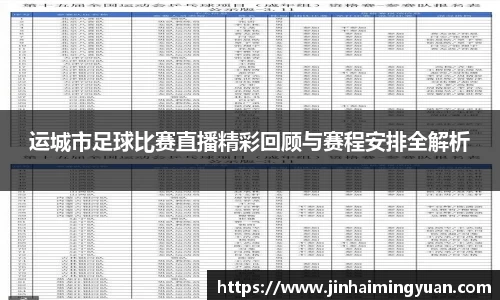 运城市足球比赛直播精彩回顾与赛程安排全解析